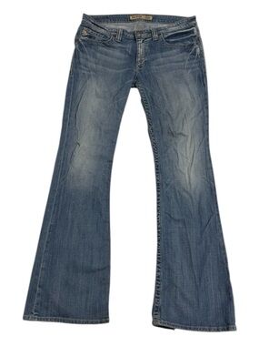 BIG Star Maddie Mid-Rise Flare Distressed Jeans 30L Tall Y2K Western